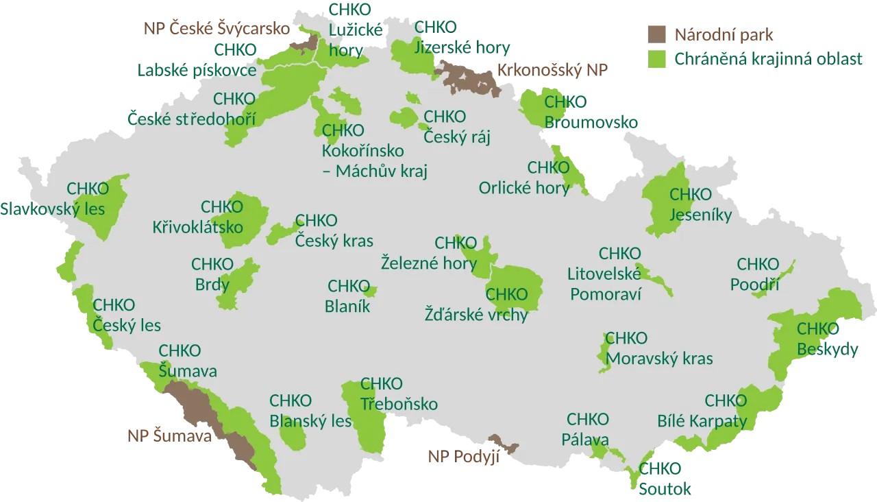Národní parky a chráněné krajinné oblasti v Česku