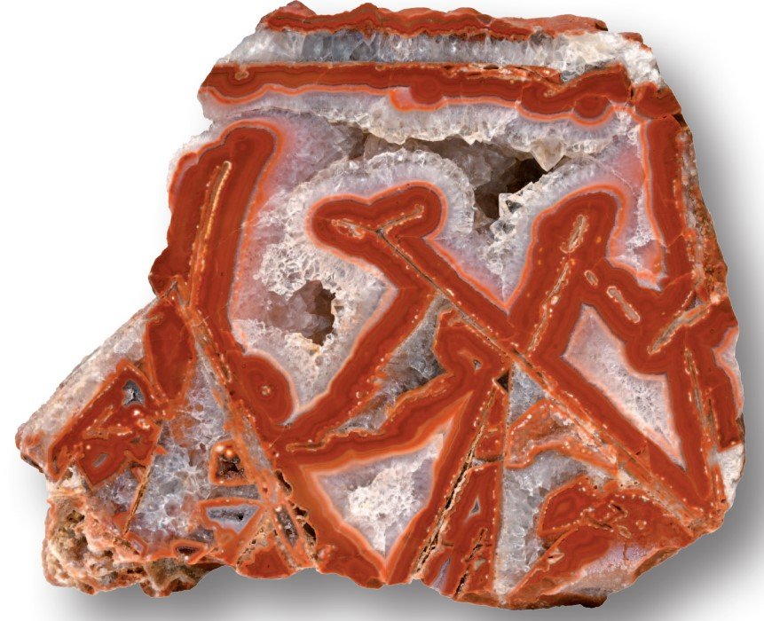 karneolový žilný achát