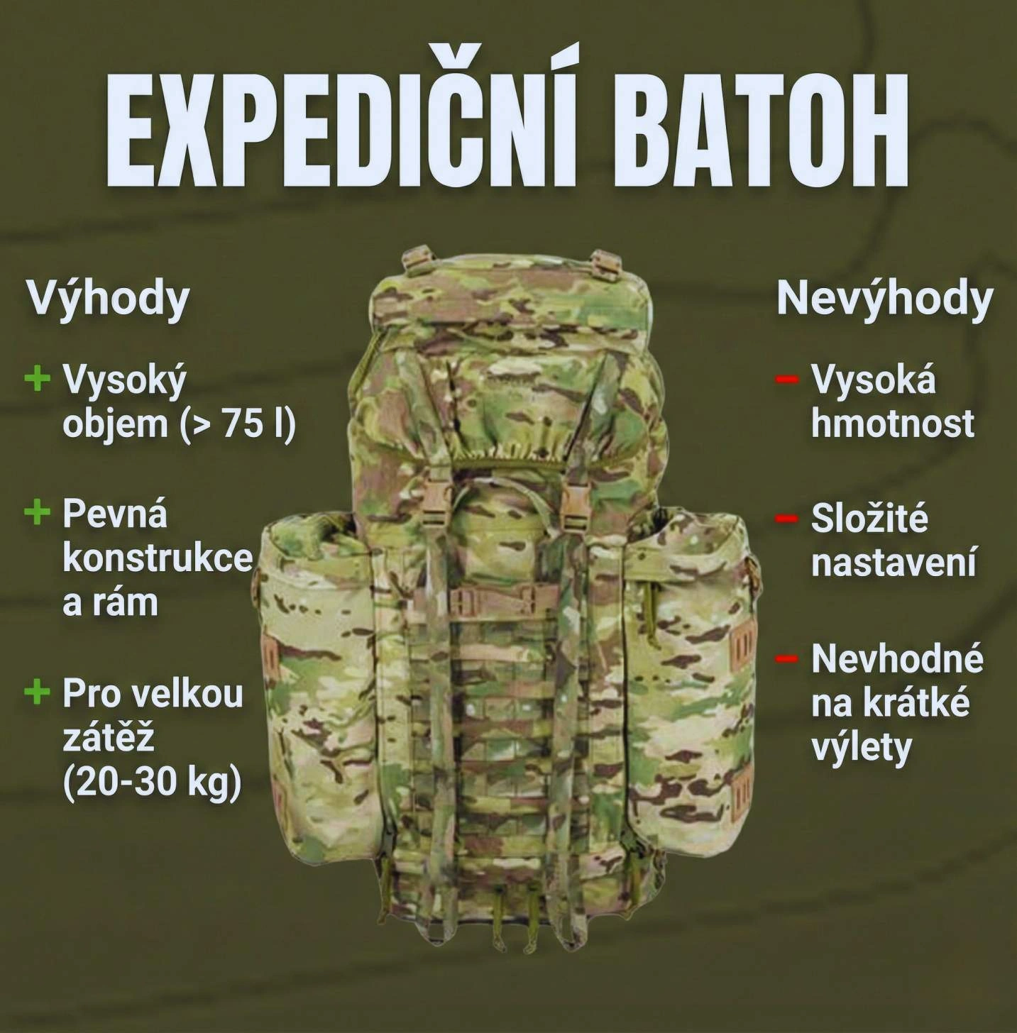 Expediční batoh výhody a nevýhody